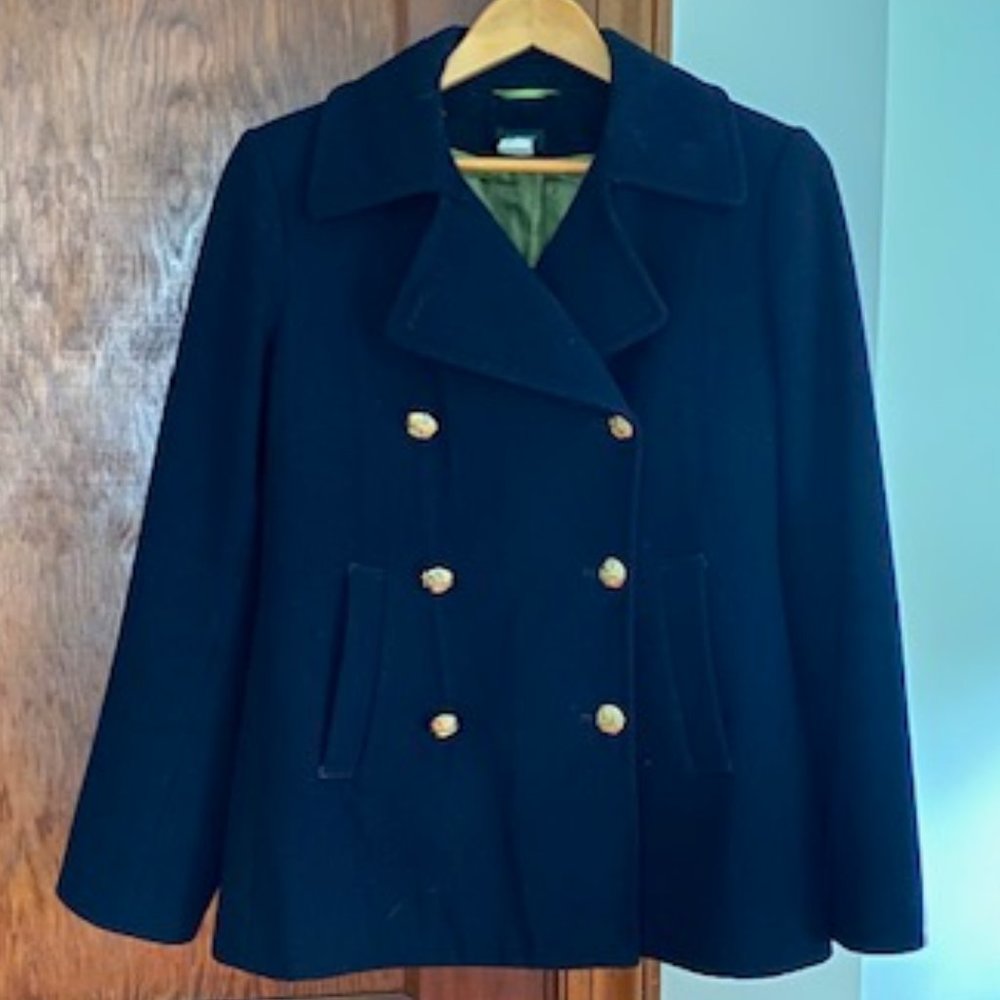 Classic J.Crew Navy Wool Peacoat